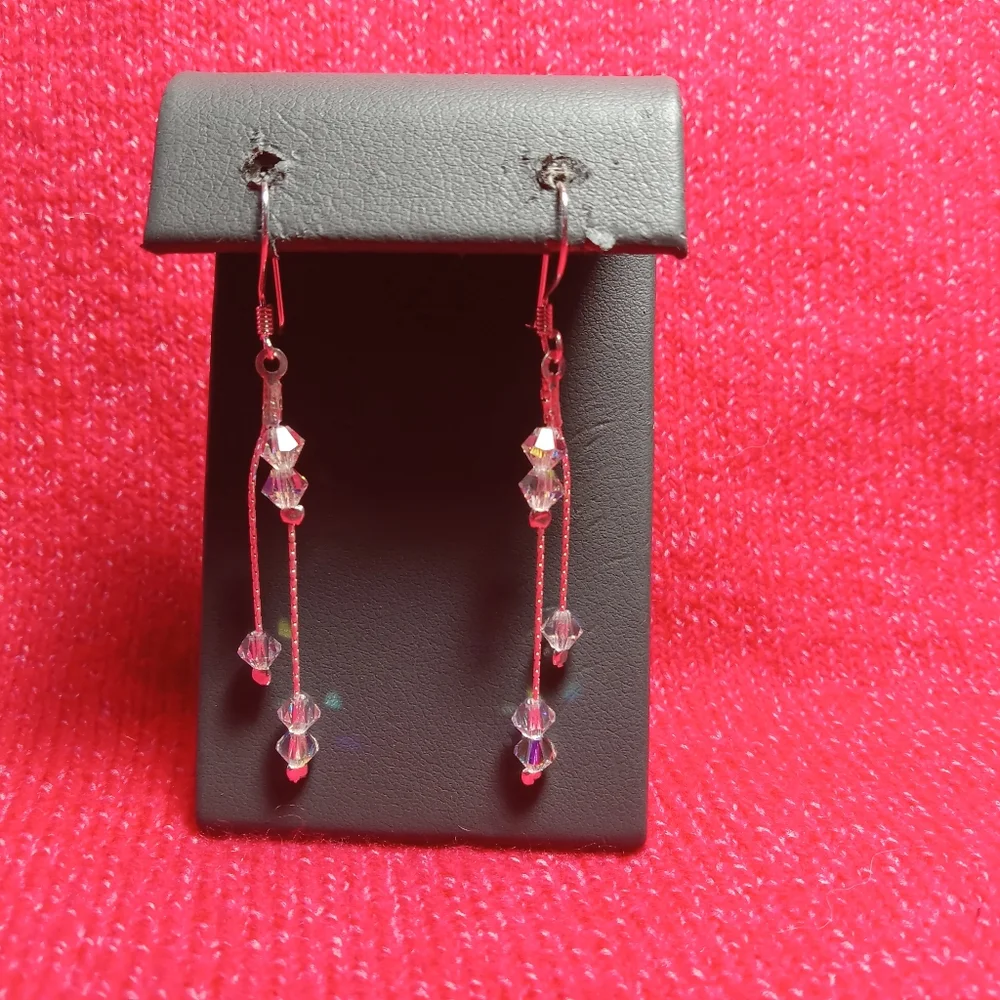 Jewelry sterling 925 Hot Earrings Hook Fashion Drop Sterling Women's Long Dangle